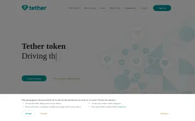 Website screenshot of Tether (2026-05-29)