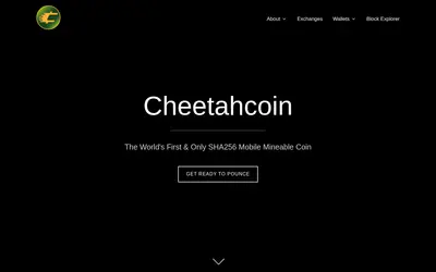 Website screenshot of Cheetahcoin (2026-05-22)