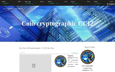 Website screenshot of Coin Cryptographic CCI2 (2026-05-30)