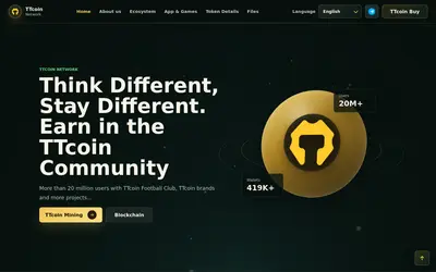 Website screenshot of TTcoin (2026-05-22)