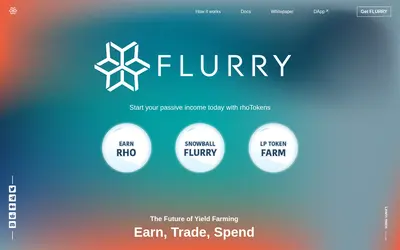 Website screenshot of Flurry Finance (2026-04-26)
