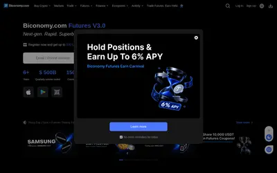 Website screenshot of Biconomy Exchange Token (2026-05-22)