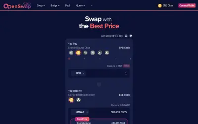 Website screenshot of OpenSwap (2026-05-24)