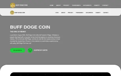 Website screenshot of Buff Doge Coin (2026-05-24)