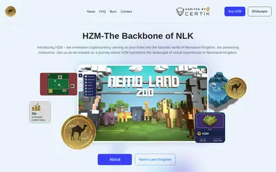 Website screenshot of HZM Coin (2026-04-26)