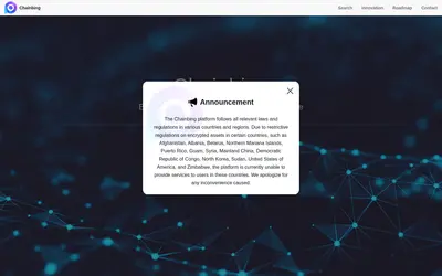 Website screenshot of Chainbing (2026-05-21)