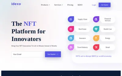 Website screenshot of Idexo (2026-05-21)