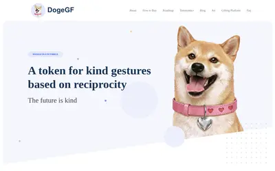 Website screenshot of DogeGF (2026-05-20)