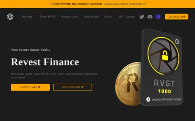 Website screenshot of Revest Finance (2026-05-21)