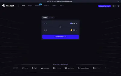Website screenshot of Swapr (2026-04-21)