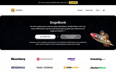 Website screenshot of DogeBonk (2026-05-21)