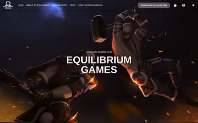 Website screenshot of Equilibrium Games (2026-05-21)