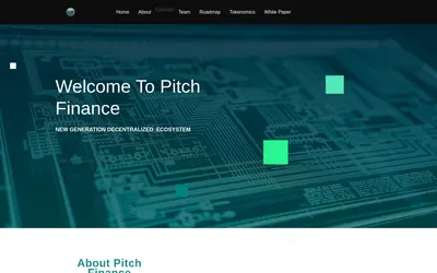 Website screenshot of Pitch Finance Token (2026-04-25)