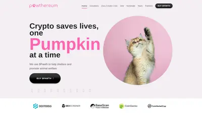 Website screenshot of Pawthereum (2026-05-22)