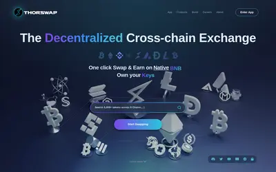 Website screenshot of THORSwap (2026-04-26)