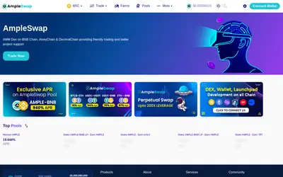Website screenshot of AmpleSwap (2026-04-25)