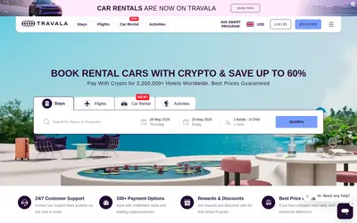 Website screenshot of Travala (2026-05-21)