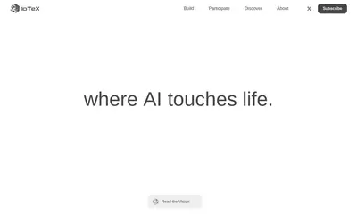 Website screenshot of IoTeX (2026-05-22)