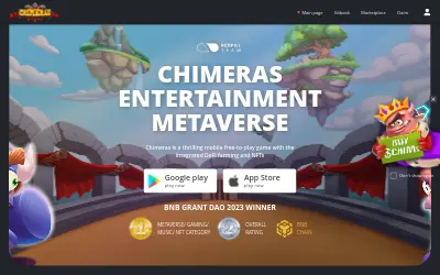 Website screenshot of Chimeras (2026-05-30)