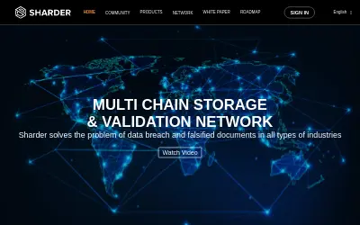 Website screenshot of Sharder (2026-05-29)