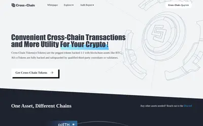 Website screenshot of Cross-Chain BCH (2026-05-20)