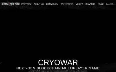 Website screenshot of Cryowar (2026-05-20)