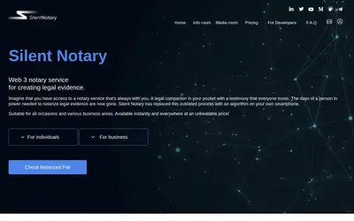 Website screenshot of Silent Notary (2026-05-21)