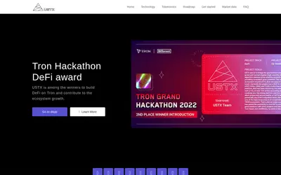 Website screenshot of UpStableToken (2026-04-26)