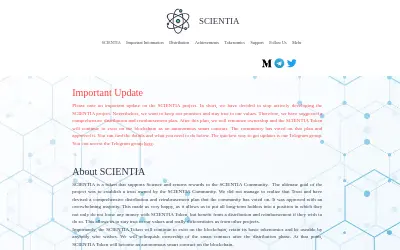 Website screenshot of Scientia (2026-05-24)