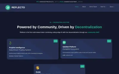 Website screenshot of Reflecto (2026-04-26)