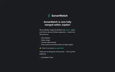 Website screenshot of SonarWatch (2026-04-21)