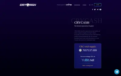 Website screenshot of CryCash (2026-05-19)