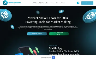 Website screenshot of Infinity Rocket Token (2026-04-25)