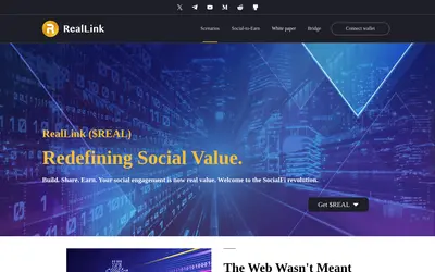 Website screenshot of RealLink (2026-04-25)