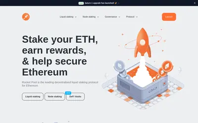 Website screenshot of Rocket Pool ETH (2026-05-22)