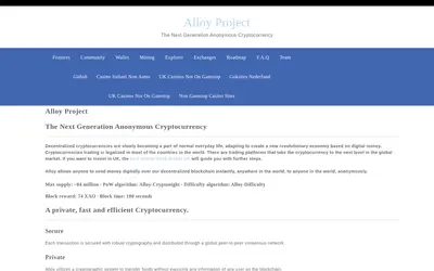 Website screenshot of Alloy Project (2026-04-25)