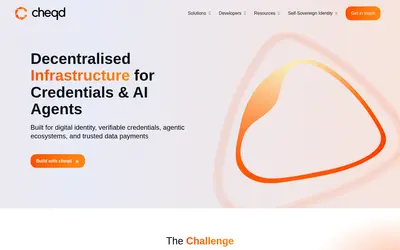 Website screenshot of CHEQD Network (2026-04-25)
