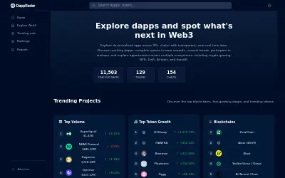Website screenshot of DappRadar (2026-05-30)