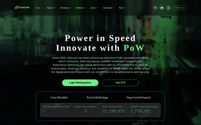 Website screenshot of Starcoin (2026-05-20)