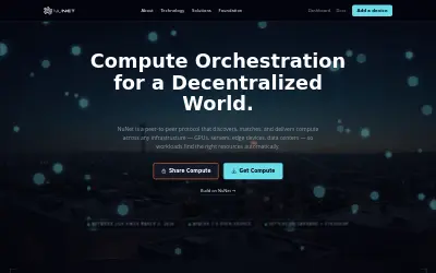 Website screenshot of NuNet (2026-05-30)