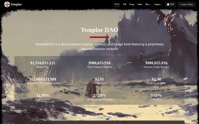 Website screenshot of Templar DAO (2026-05-20)