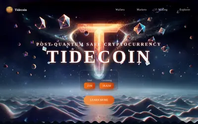 Website screenshot of Tidecoin (2026-04-25)