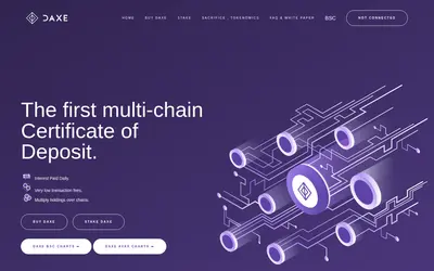 Website screenshot of DAXE Token (2026-05-20)