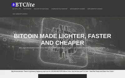 Website screenshot of BTC Lite (2026-05-22)
