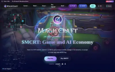 Website screenshot of MagicCraft (2026-05-24)