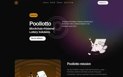 Website screenshot of Poollotto.finance (2026-05-24)