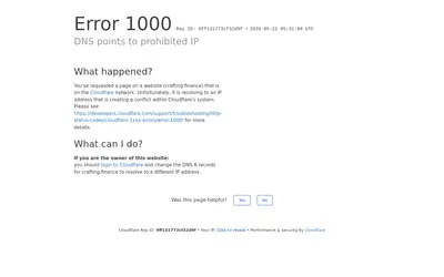 Website screenshot of Crafting Finance (2026-05-21)