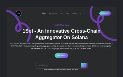 Website screenshot of 1Sol (2026-05-30)