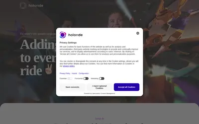 Website screenshot of Holoride (2026-05-22)