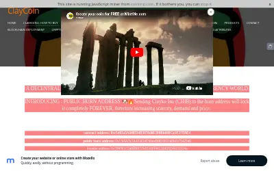 Website screenshot of Clayko Inu (2026-05-24)